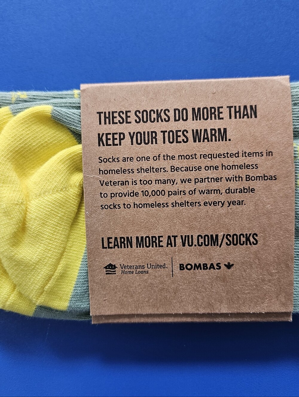Bombas Green Crew Socks, Military "Hooah" - Picture 3 of 3
